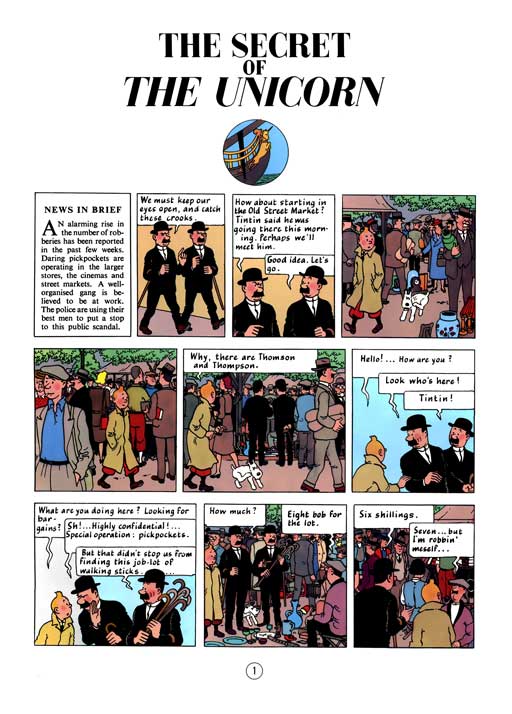 کامیک Tintin: The Secret of the Unicorn