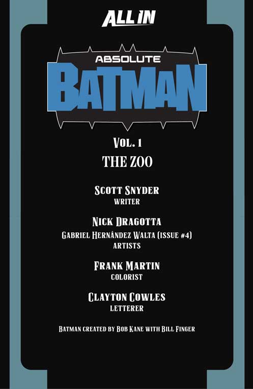 کامیک Absolute Batman Vol.1: the Zoo